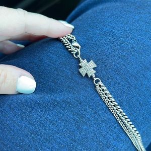 Purchased at Neiman Marcus. Long necklace with pave cross (malta).